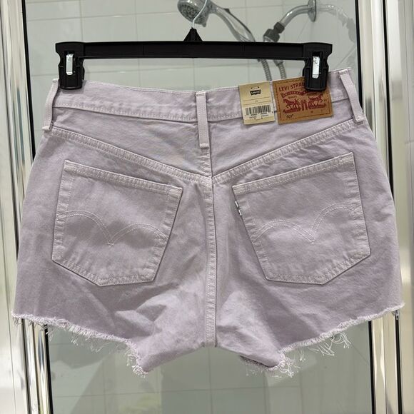 Levi's 501 Original Fit High Rise Lavender Fray Hem Button Closure NWT Size 29" - Picture 8 of 10